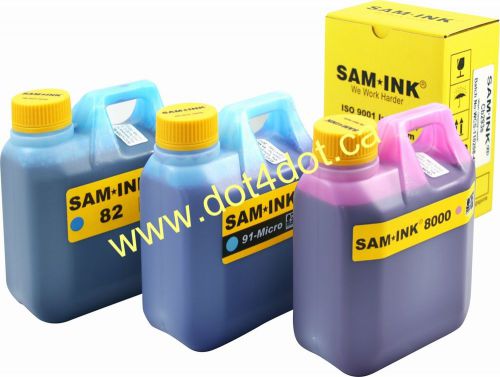 SAM*INK  Six  bottles of One Liter CMYKLcLm ink for all Mimaki printers