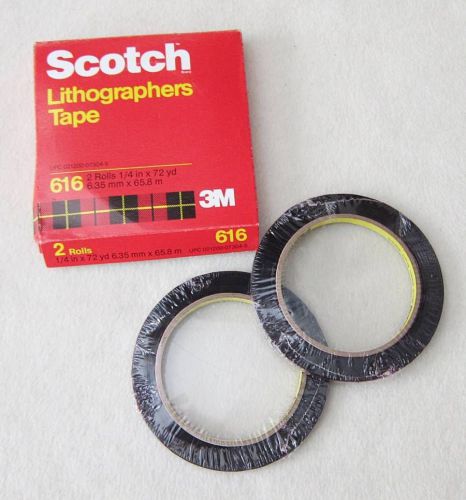 NEW 2 Rolls 3M Scotch Lithographers Tape Paklon 1/4&#034; x 72 yd # 616 Lithograph