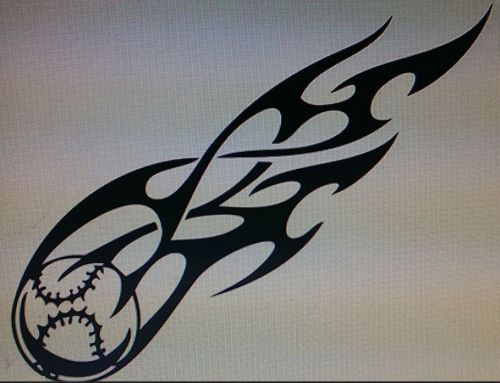 Baseball with tribal flames CNC cutting .dxf format file for plasma, waterjet