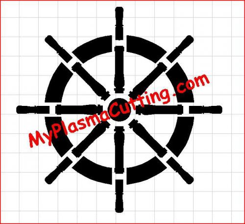 Ships wheel CNC clip art. dxf format file