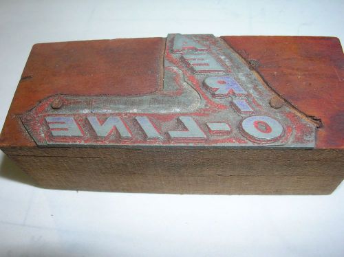 AER-O-LINE Vintage Wood Block Printing Metal Stamp Unusual
