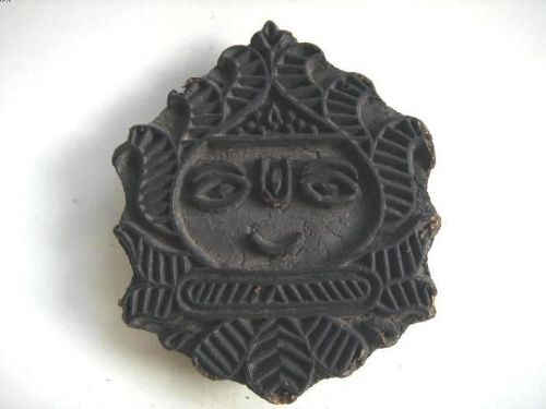 India Handcarved TEXTILE BLOCK PRINTING Wooden TOOL 32839