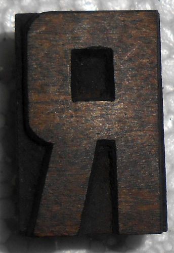 Antique letterpress wood r type printers blocks  typography collection m349 for sale