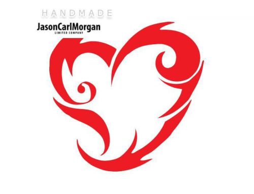 JCM® Iron On Applique Decal, Tribal Heart Red
