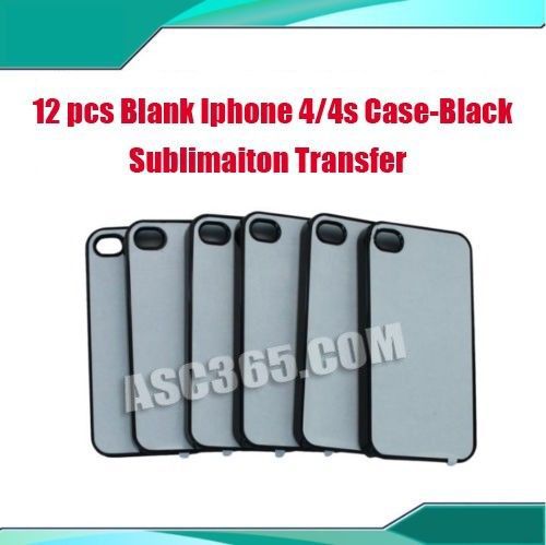 12pcs blank black iphone 4/4s cover case sublimation heating transfer diy crafts for sale