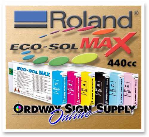 New OEM Roland Eco-Sol MAX Ink CYMK LC LM 6 440cc Cartridge Set