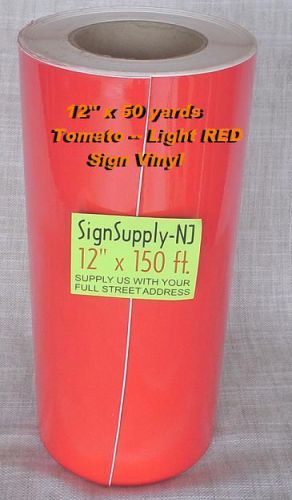 12&#034; x 50yd lt red tomato gloss sign vinyl for cutter plotter graphics crafts for sale