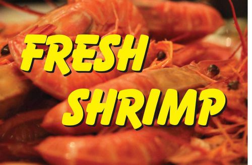 Fresh shrimp vinyl sign banner /grommets 2&#039;x3&#039; made in usa gold rv23 for sale