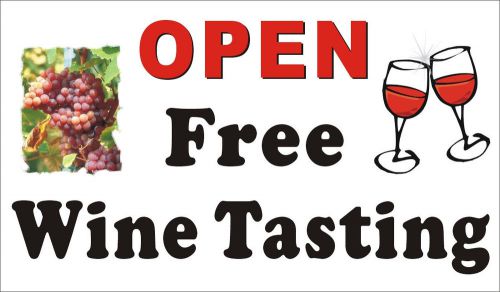 3ftX5ft OPEN Free Wine Tasting Banner Sign