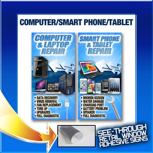 Cell phone computer tablet repair iphone samsung window graphics sign banner
