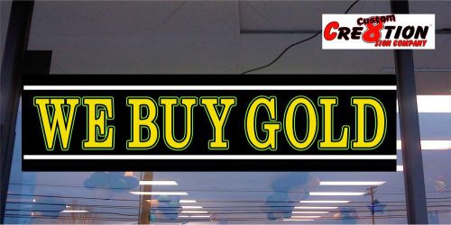 Led light box sign 46&#034;x12&#034; - we buy gold - neon/banner alt window sign -8 colors for sale