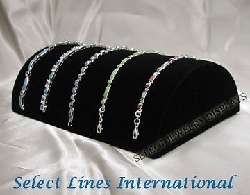 Black Velvet Half Moon Multi Bracelet Jewelry Display !