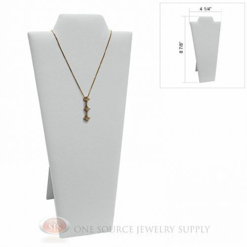 White Velvet  8 7/8&#034; Padded Pendant Necklace Display Easel Neckform Stand