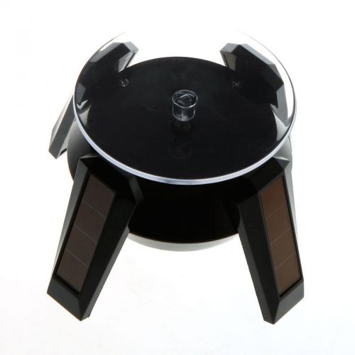 Solar powered 360° jewelry watch rotating display stand turntable led light for sale