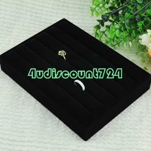 Black jewelry velvet rings earring display stand tray for sale