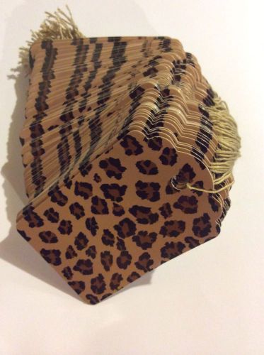 100 1 x 1 5/8&#034; Leopard print price tags with string