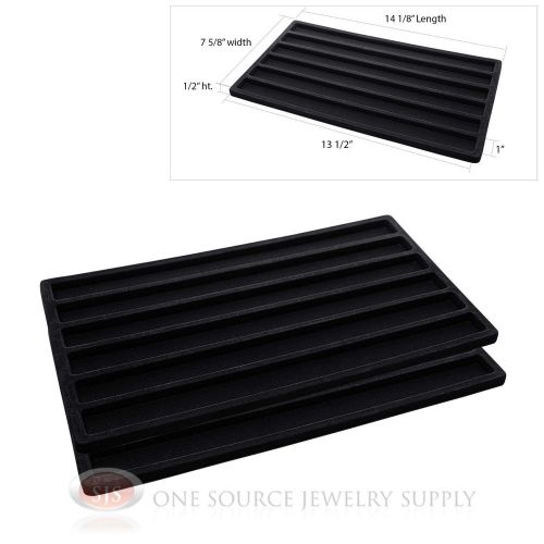 2 insert tray liners black  w/ 6 slot each drawer organizer jewelry displays for sale