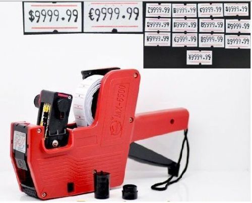 MX-5500 8 Digits Price Tag Gun Labeler Plus 10000 White / Blank labels +1 Ink