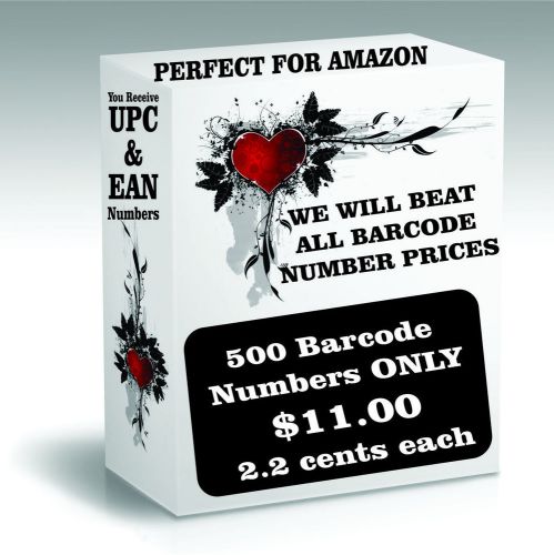 500 UPC BARCODE NUMBERS ONLY EAN BAR CODE NUMBER  AMAZON BARCODES 0123478