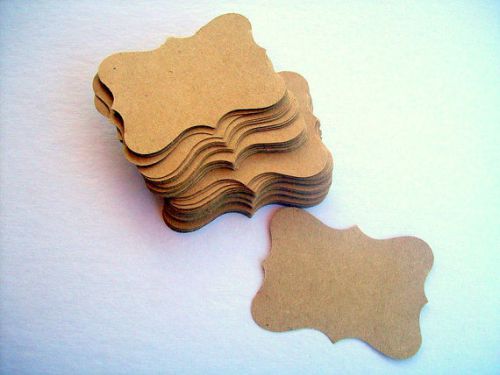 Set of 50 ornate gift tags, product tags, merchandise tags, kraft color for sale
