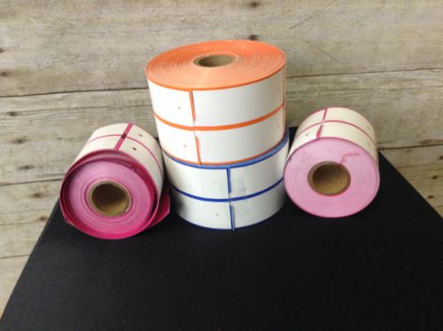 Pink blue orange thermal 2 across thermal tags printer tags for sale