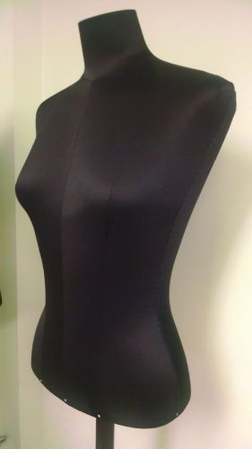 New black nylon female dress form with stand for sale