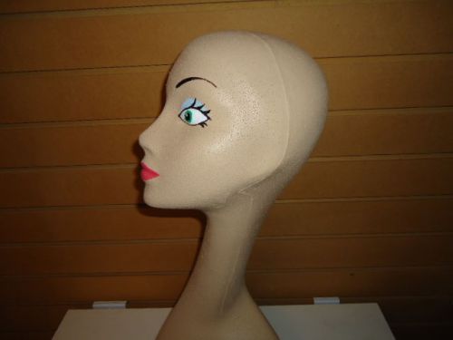 20&#034;H Swan Neck Mannequin Head-Color-Coated COSMETIQUE tm Light-Skin Semi-Gloss