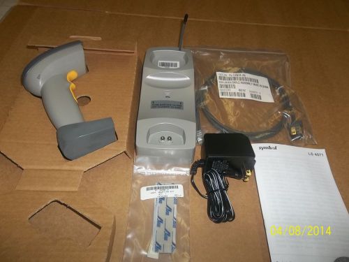 SYMBOL LAZER BARCODE SCANNER, CHARGER, CORD, POWER SUPPLY, NEW 0100