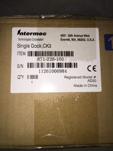Intermec CK3 AD20 Single Dock 871-228-101 with power supply, cord and cable