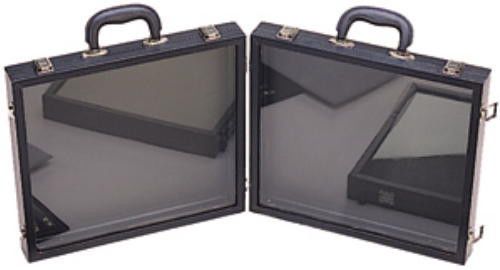 New double wide display travel case, portable, glass top, 2 halves - see options for sale