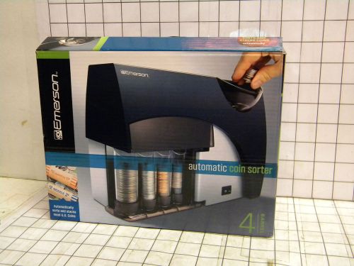 Emerson Automatic Coin Sorter Includes Assorted Coin Wrappers 4 Barrel 1TW