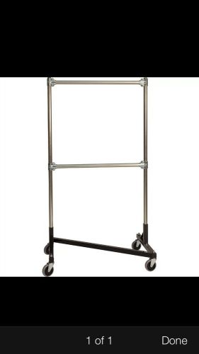 Z-RACK, HEAVY DUTY CLOTHES RACK 36&#034; L X 60&#034; UPRIGHTS, DOUBLE RAIL BLACK 233602