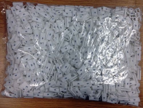 1,000 White #6 Sizers Retail Department Store Hangers Garment Marker Clip Tags