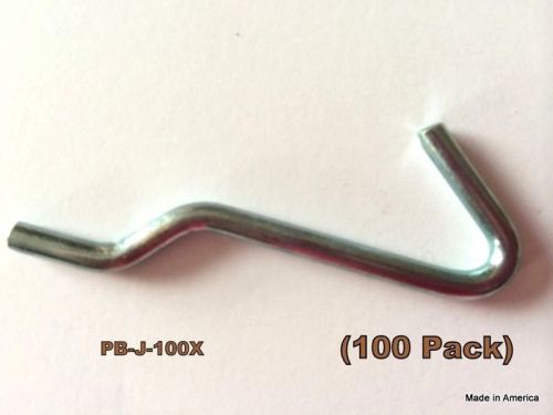 (100 PACK)  Quality American Made J Hook Pegboard Hooks. Fits 1/8 &amp; 1/4 Pegboard