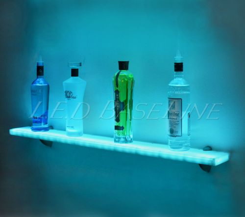 84” led lighted floating wall display shelf - retail store &amp; home bar supplies for sale