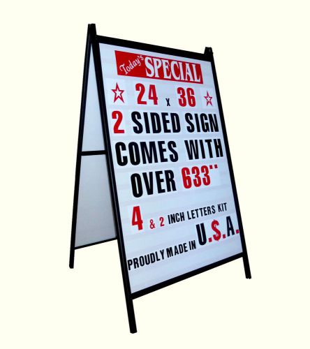 New a frame 2 sided sidewalk sign sandwich board &amp; ltrs for sale