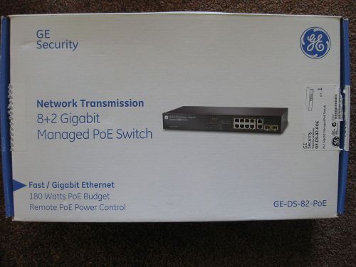GE SECURITY GE-DS-82-POE, 8+2 GIGABIT MANAGED POE SWITCH NEW IN BOX
