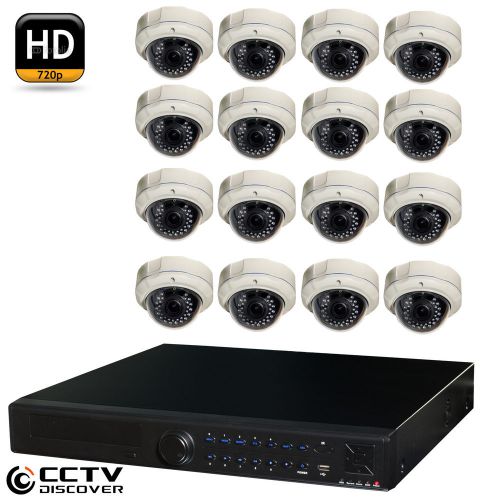 CCTV 16x 720P 1.3M IR Dome Camera 24ch NVR kit  ISO Android 2TB HDD  PoE  Switch