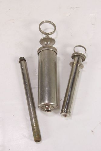 Lot of 2 Vintage Veterinary Syringes