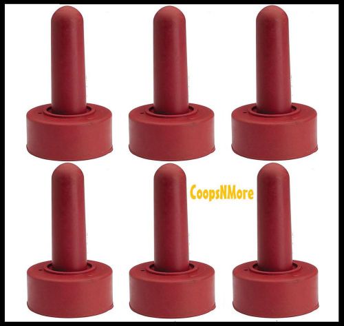 6 SNAP ON NIPPLE TEAT FOR CALF COW BABY FOAL ORPHAN FITS 98 BOTTLE SOFT RED