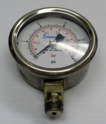 Swagelok gauge 0-15 psi 0-1 bar for sale