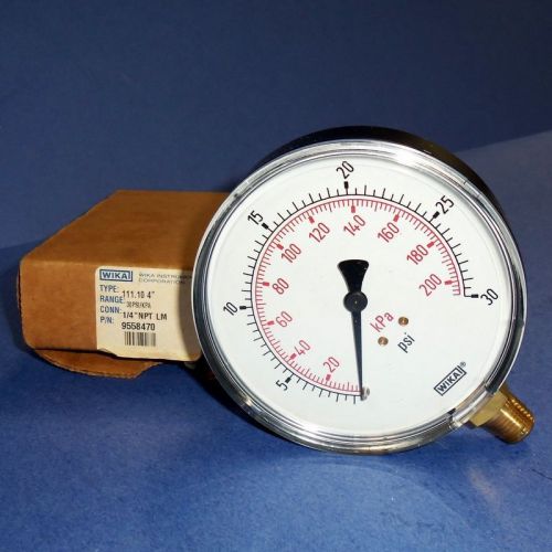 Wika 4&#034; dia. 30 psi 1/4&#034; npt lm 111.10 pressure gauge, 9558470 *new* for sale