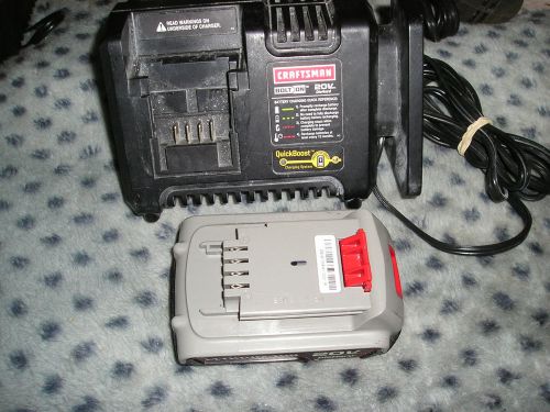 20 Volt Sears Bolt-On Lithium Battery &amp; Charger Model 900.1648, 900.1647