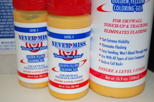 Never miss drywall coloring gel spackle additive golden yellow 3 oz tapetech for sale