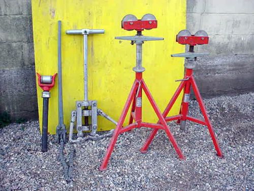 ridgid pipe cutter chain wrench stands 16&#034; OD welder plumbing millright plumber