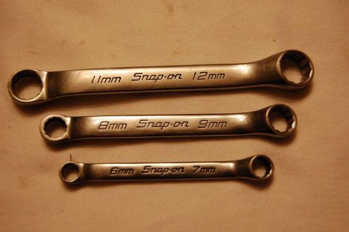 Snap-on Metric Stubby Boxend Wrenches 6mm X 7mm, 8mm X 9mm &amp; 11mm X 12mm