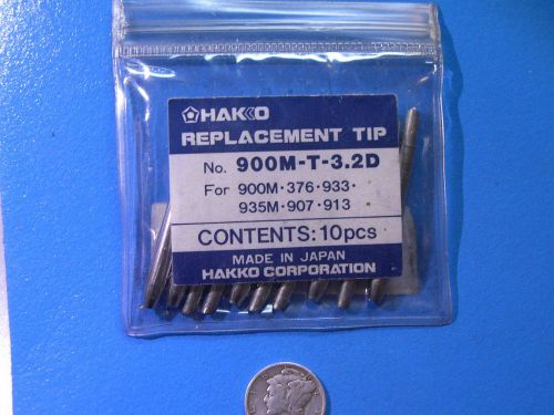 Qty-10 hakko soldering iron replacement tips 900m-t-3.2d new for sale