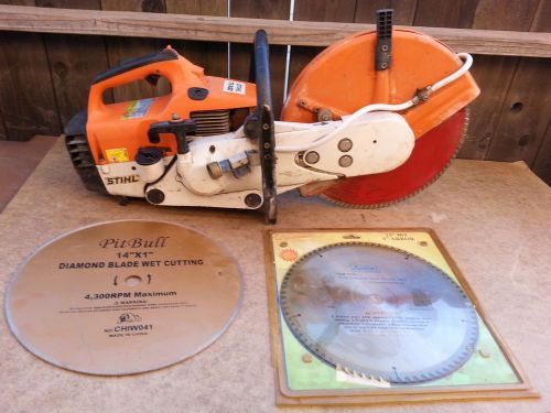 Stihl TS400 14&#034; Concrete Wet Cut-Off Saw with 3 Blades Works Great!