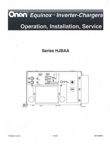 ONAN Series HJBAA Equinox Inverter Service Manual