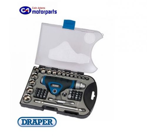 DRAPER 52 Piece Ratchet Screwdriver, Socket and Bit Set 05587